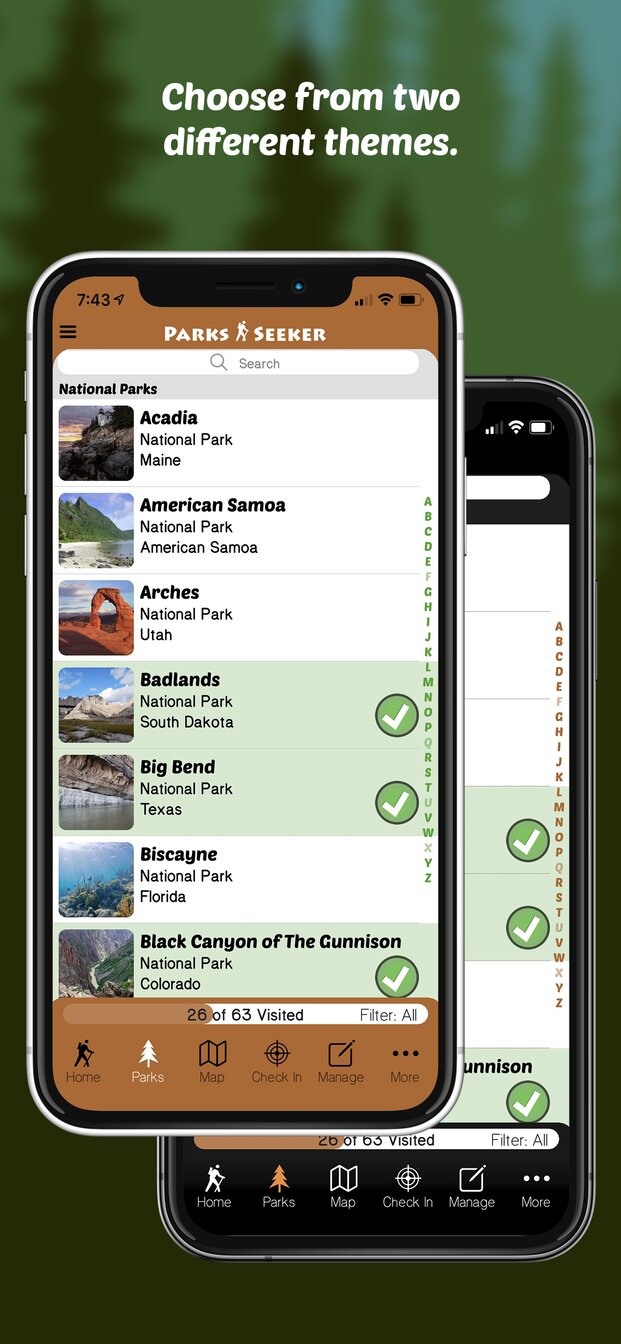 App screenshot: Themes